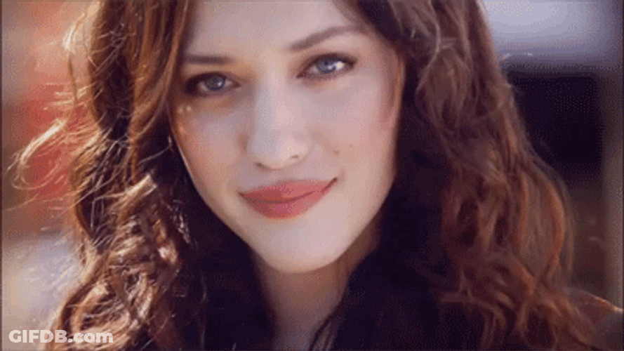 Beautiful Kat Dennings Smiling Gaze GIF