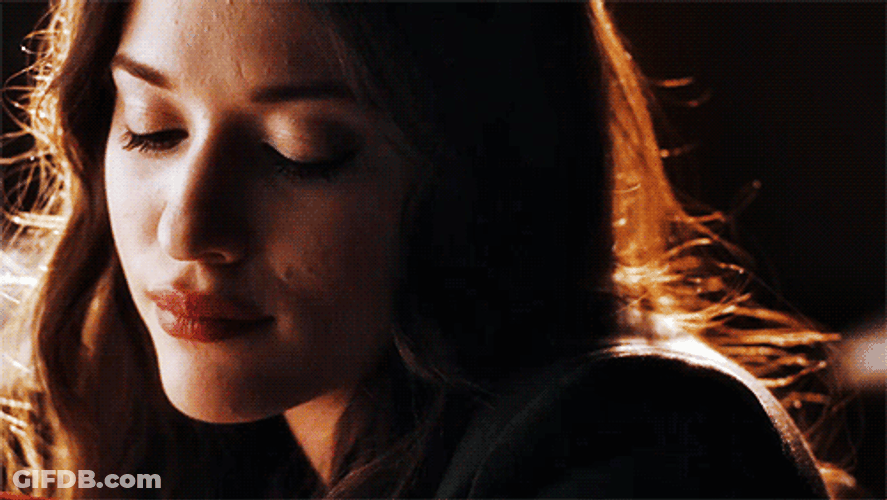 Beautiful Kat Dennings Thinking GIF