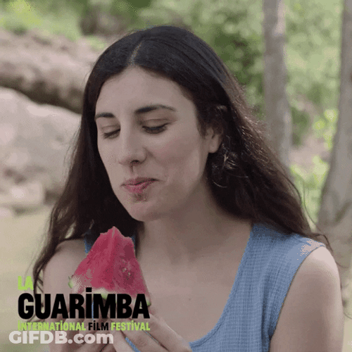 Beautiful Lady Eating Watermelon GIF