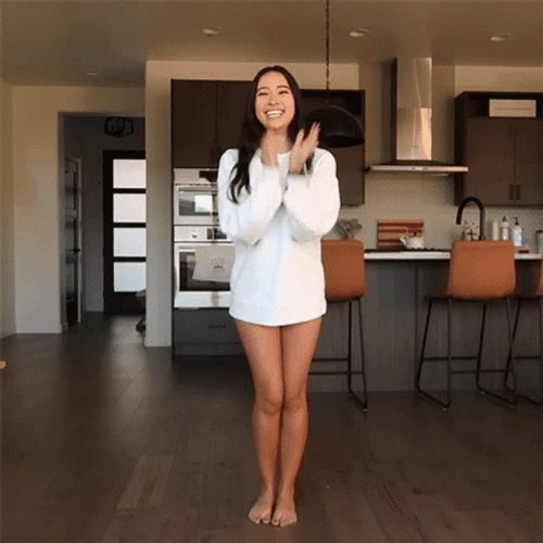 Beautiful Lady Jumping Up And Down GIF