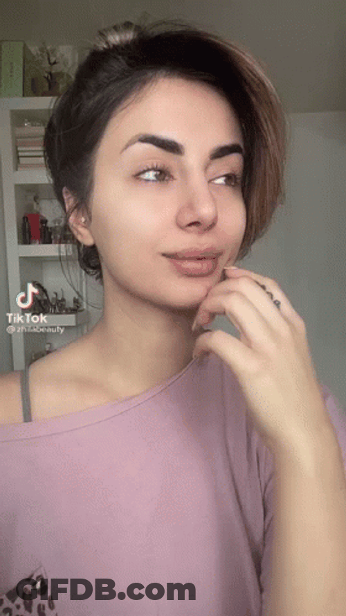 Beautiful Lady Makeup Transition GIF
