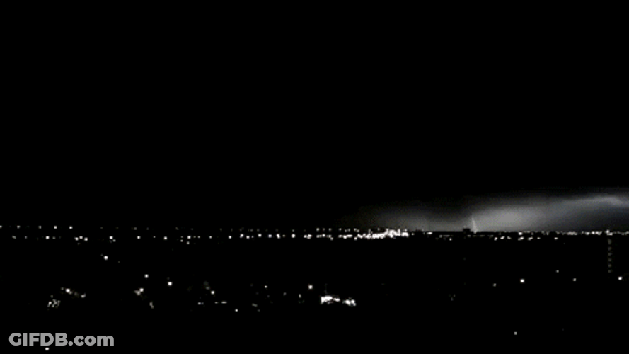 Beautiful Lightning  Skyline GIF