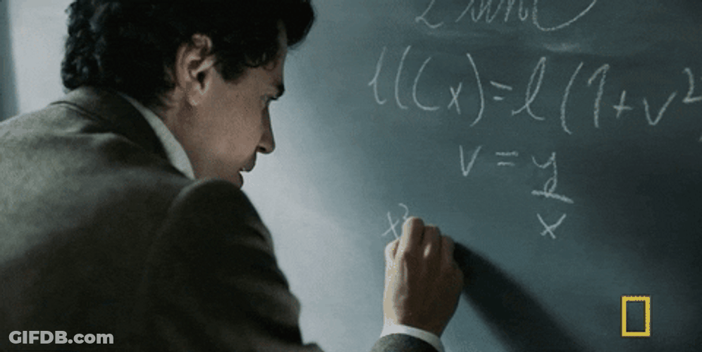 Beautiful Mind Albert Einstein Solving Math Problem GIF