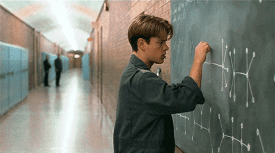 Beautiful Mind Matt Damon Draw In The Blackboard GIF