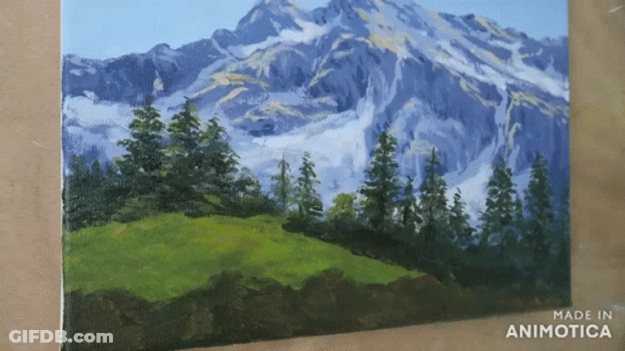 Beautiful Mountains Painting GIF