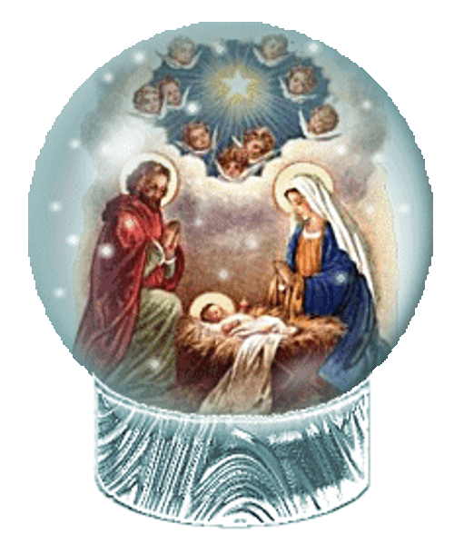 Beautiful  Nativity Of Jesus Christ Snow Globe GIF