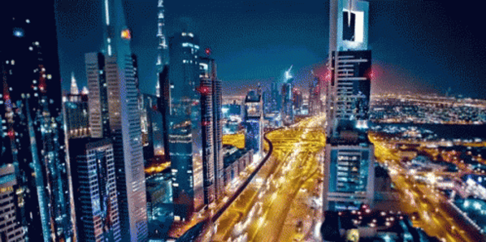 Beautiful Night City Time-Lapse GIF