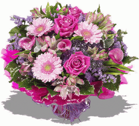 Beautiful Pink Flores Bouquet GIF