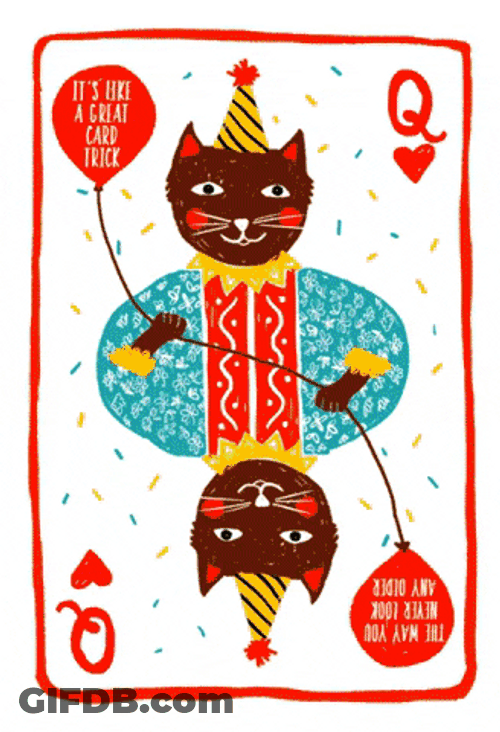 Beautiful Playing Card Happy Birthday GIF