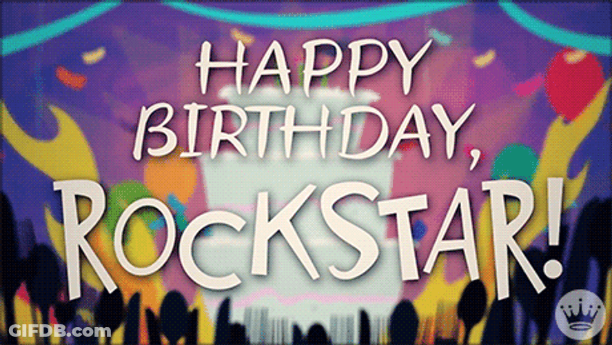 Beautiful Rockstar Happy Birthday GIF