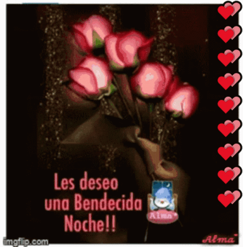 Beautiful Roses Feliz Noche GIF