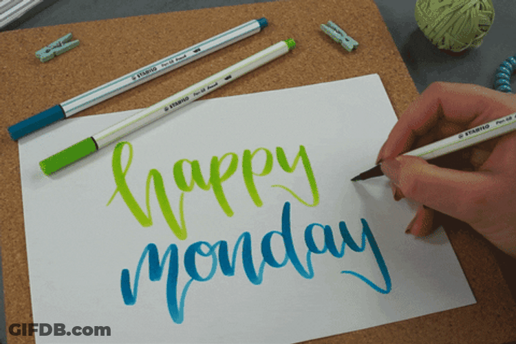 Beautiful Scribbling Happy Monday GIF
