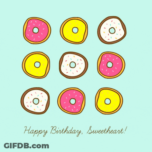 Beautiful Shimmering Donuts Happy Birthday GIF