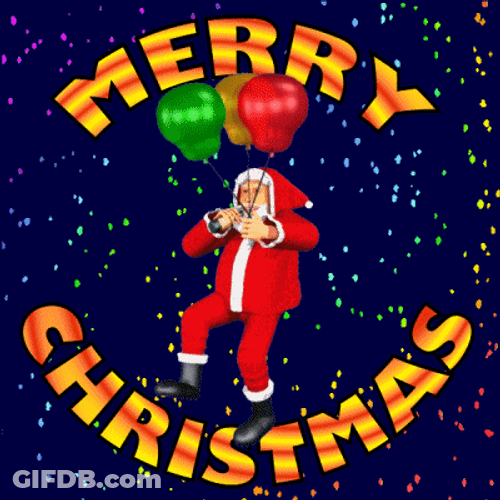 Beautiful Space Santa Merry Christmas GIF