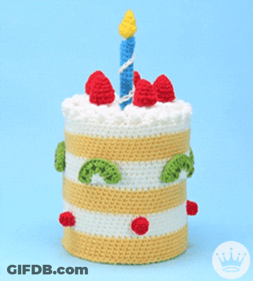 Beautiful Spinning Layered Cake Happy Birthday GIF