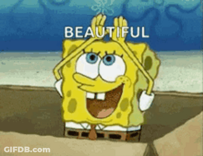 Beautiful Spongebob Rainbow Hands Sparkle GIF