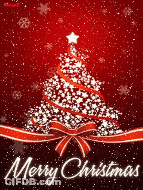 Beautiful Starry Tree Merry Christmas GIF