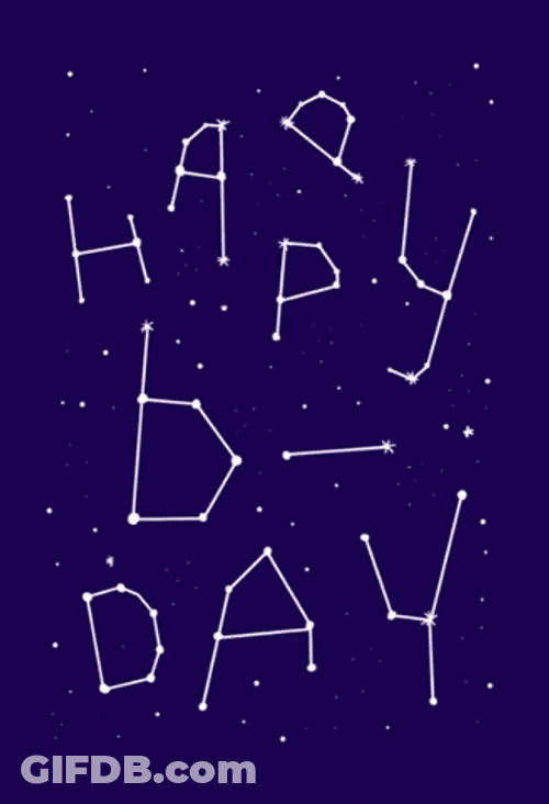 Beautiful Stars Constellation Happy Birthday GIF