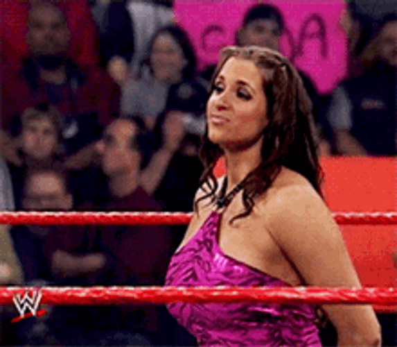 Beautiful Stephanie Mcmahon In Pink Halter Dress GIF