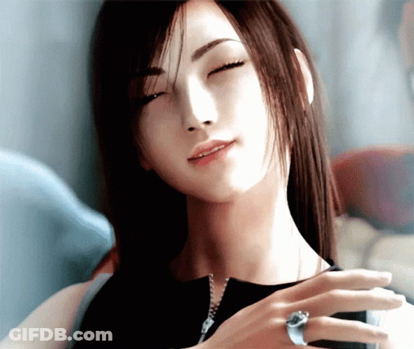 Beautiful Tifa Winking GIF