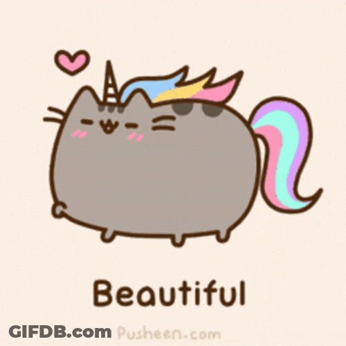 Beautiful Unicorn Pusheen Cat GIF