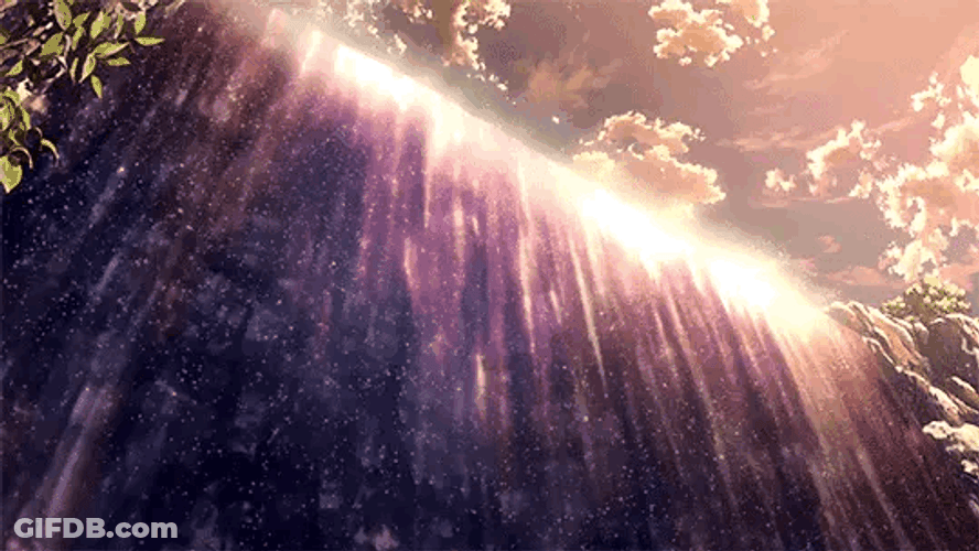 Beautiful Waterfalls Anime Scenery GIF