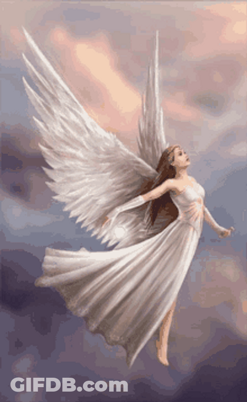 Beautiful White Angel In The Sky GIF