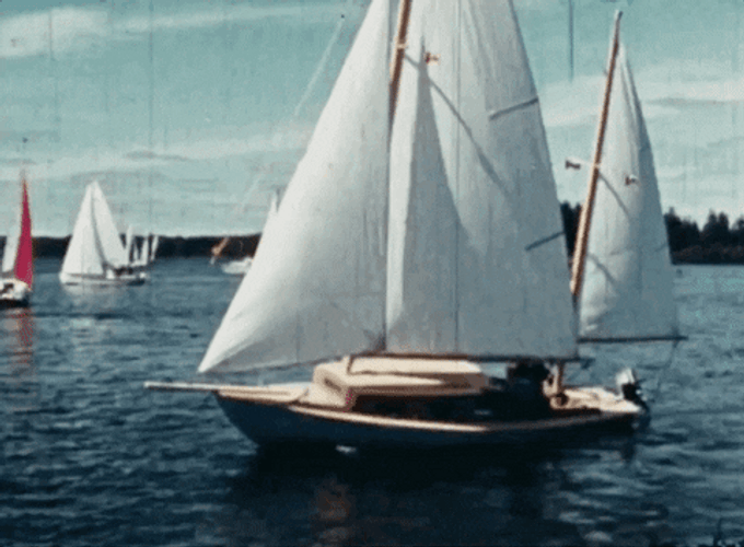 Beautiful White Ships Sailing GIF
