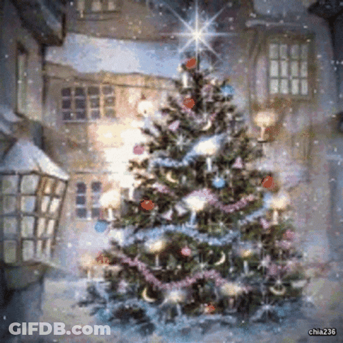 Beautiful White Tree Christmas Blessings GIF