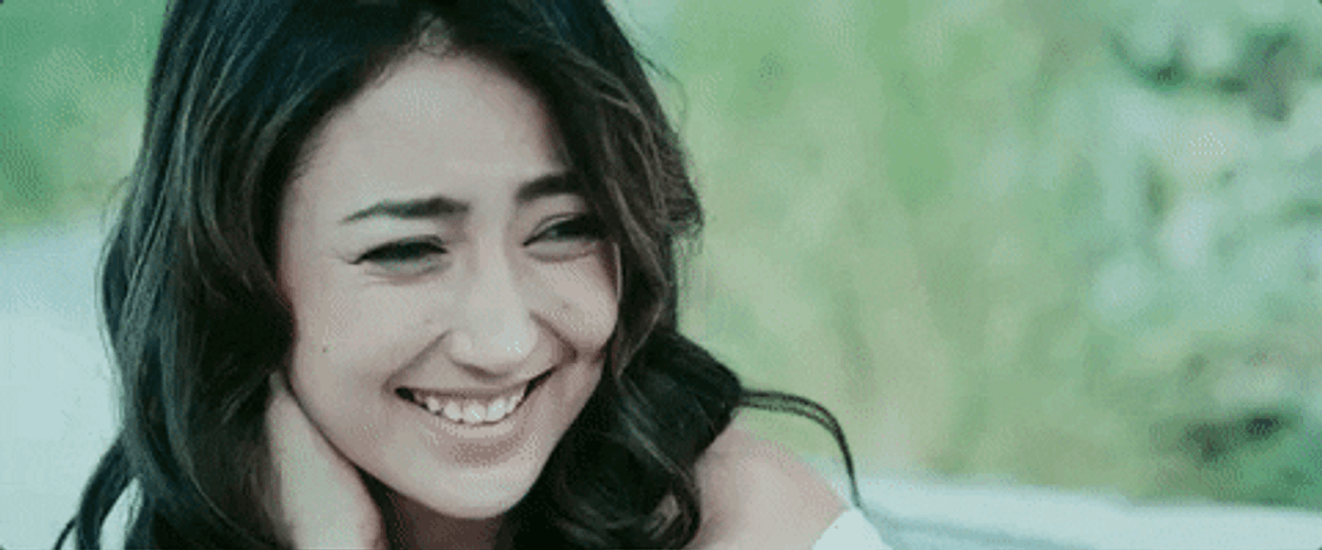 Beautiful Woman Shyly Giggled Hee Hee GIF