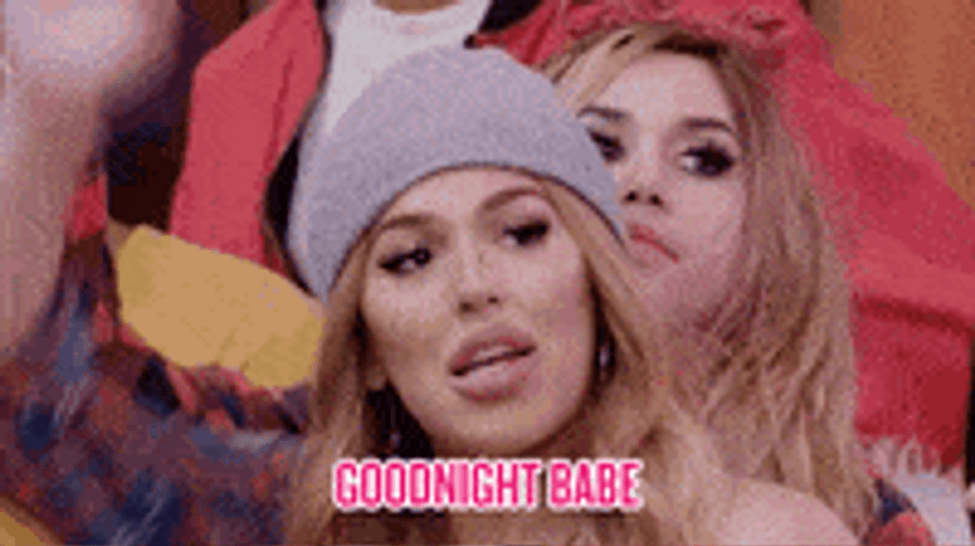 Beautiful Woman Waving Good Night Babe GIF