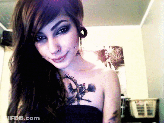 Beautiful Women With Tattoo GIF