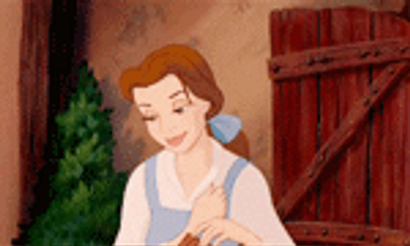 Beauty And The Beast Belle Shrug GIF