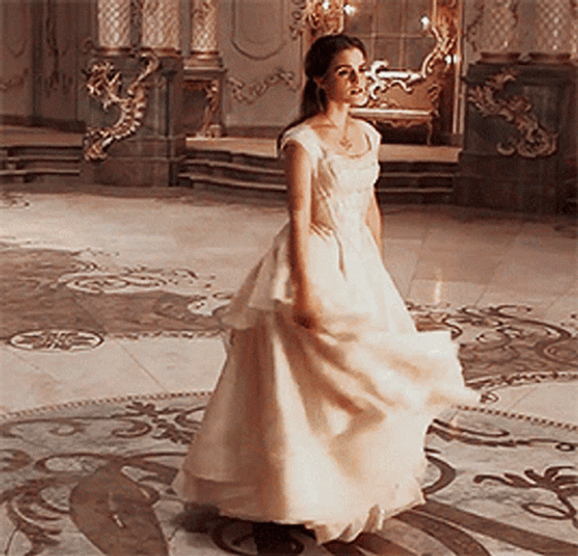 Beauty And The Beast White Dress GIF
