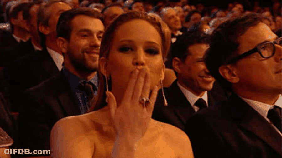 Beauty Jennifer Lawrence Blowing Kisses GIF