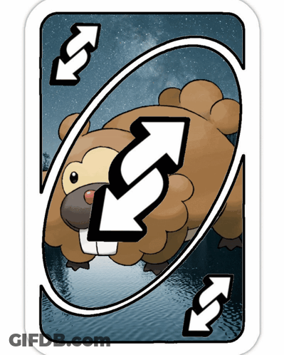 Beaver Card With Opposite Arrows GIF