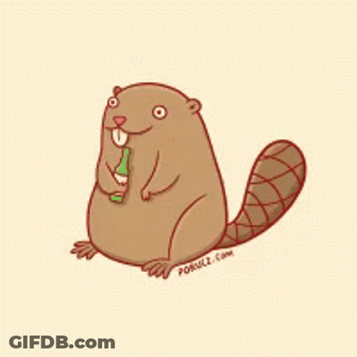 Beaver Drinking Beverage Animation GIF