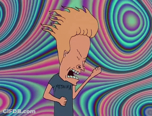 Beavis Air Guitar GIF