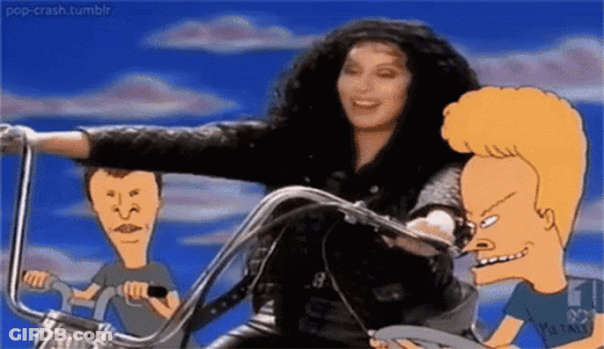 Beavis And Butt Head Biking Cher GIF