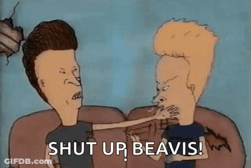 Beavis And Butt-Head Fighting On Couch GIF