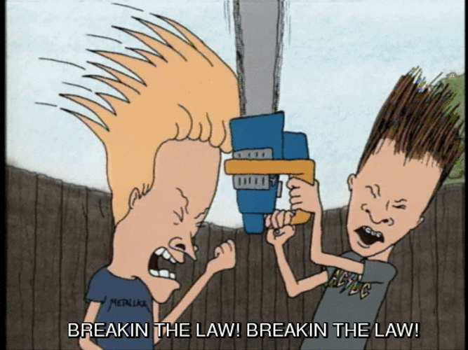 Beavis And Butt Head Headbang Break The Law GIF