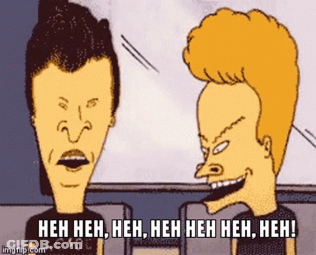 Beavis And Butt Head Laughing Hehehe GIF