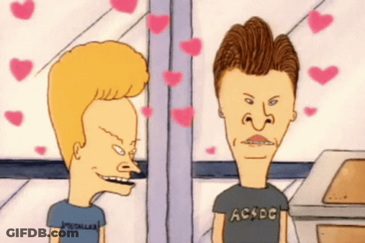 Beavis And Butt Head Love Hearts GIF