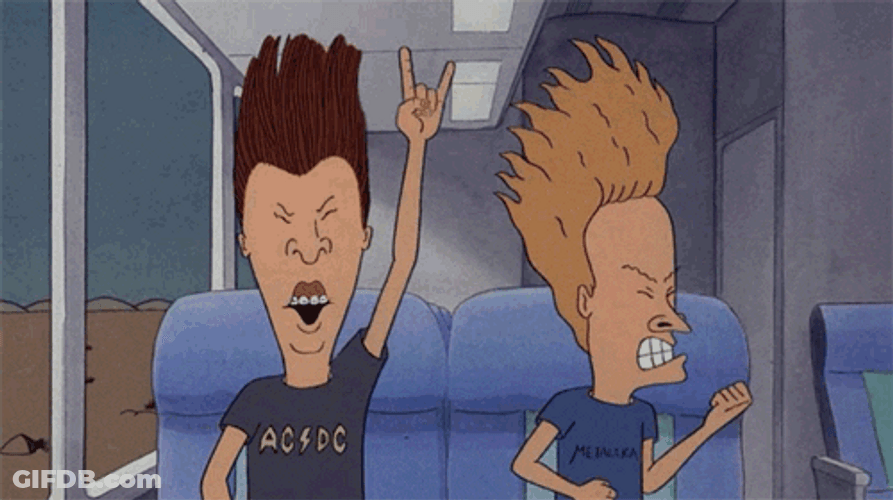 Beavis And Butt Head Rock Star Head Bang GIF