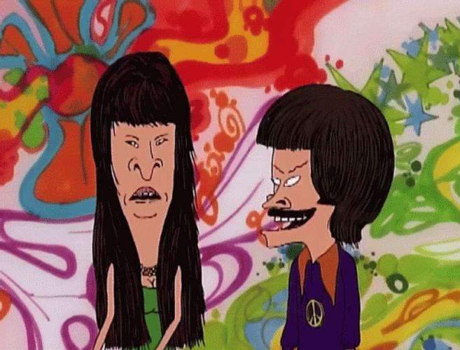 Beavis And Butt Head With Wig GIF