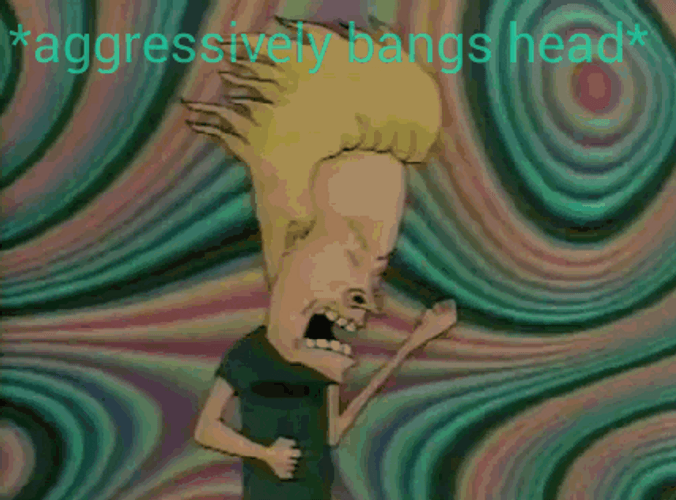 Beavis And Butthead Aggressively Bangs Head GIF