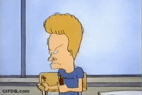 Beavis And Butthead Cartoon Holding Pencil GIF