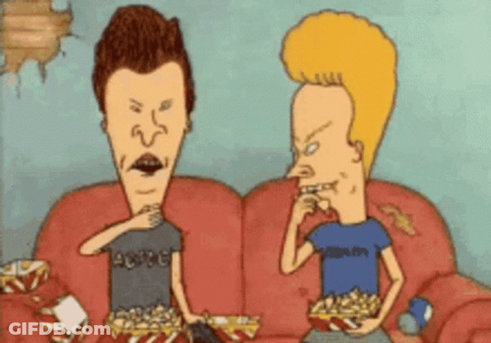 Beavis And Butthead Eating Nachos GIF