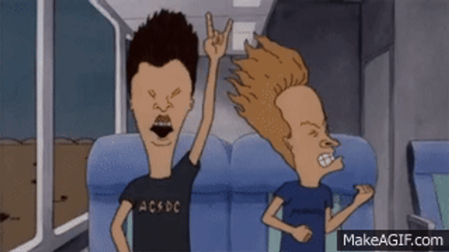 Beavis And Butthead Head Bang GIF