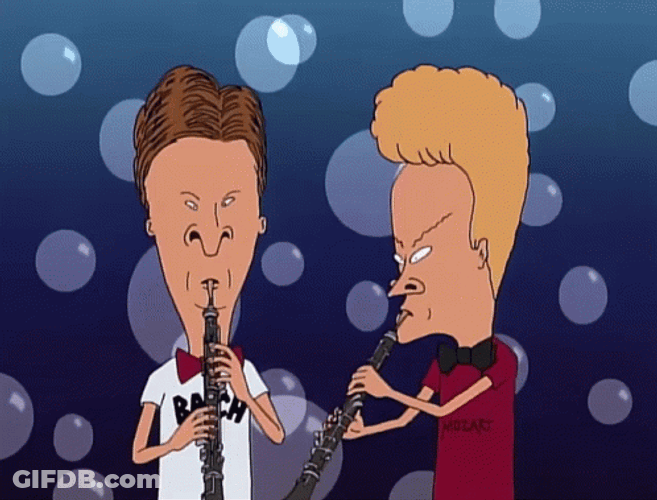 Beavis And Butthead Playing Musical Instrument GIF